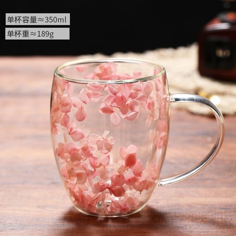 ماگ دو جداره گلدار پیرکس